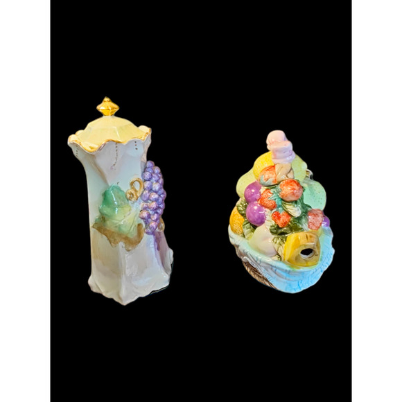 2 Large Decorative Tea Pots with Fruit - Picture 2 of 6